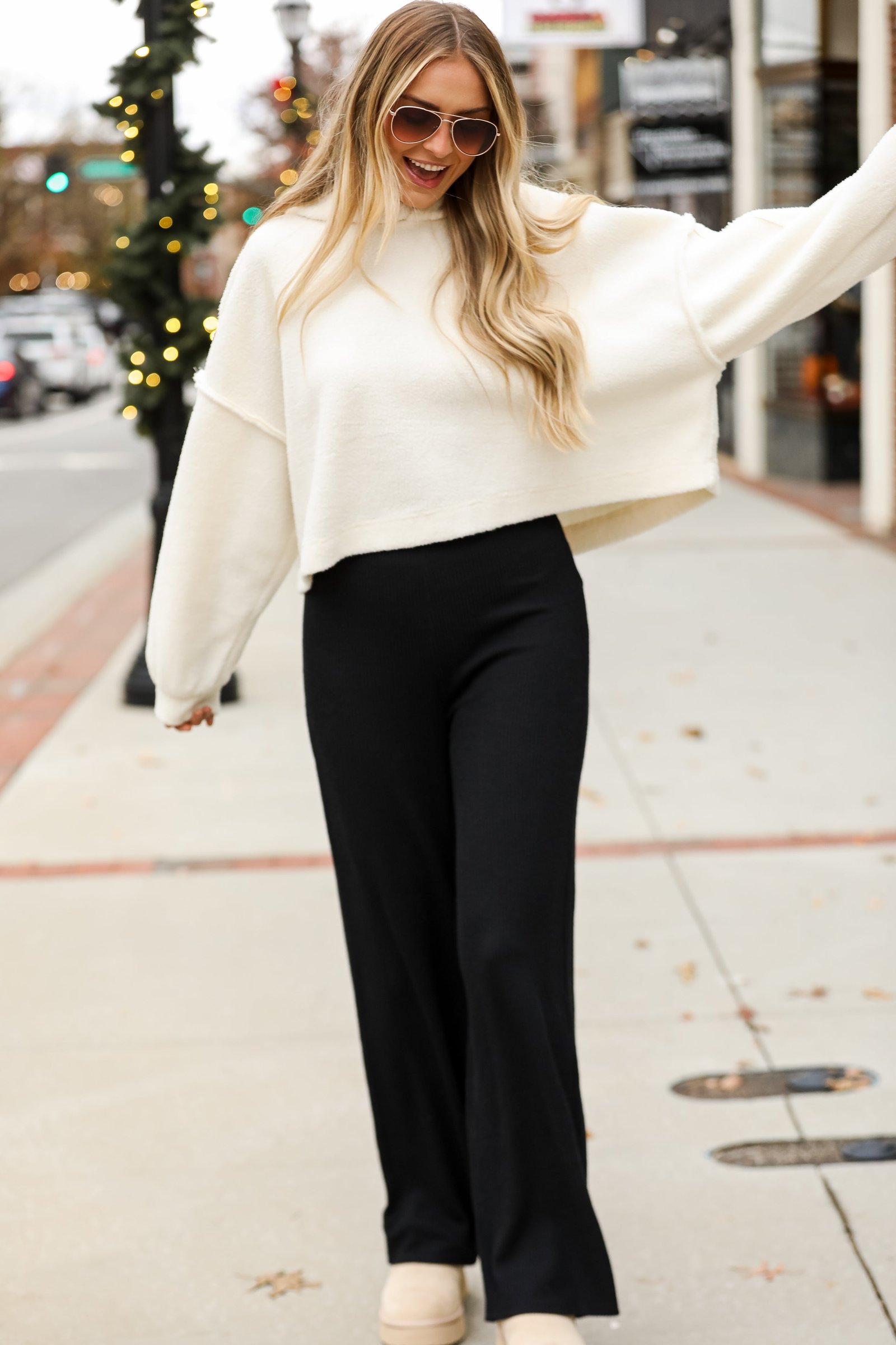 comfy black Corded Lounge Pants