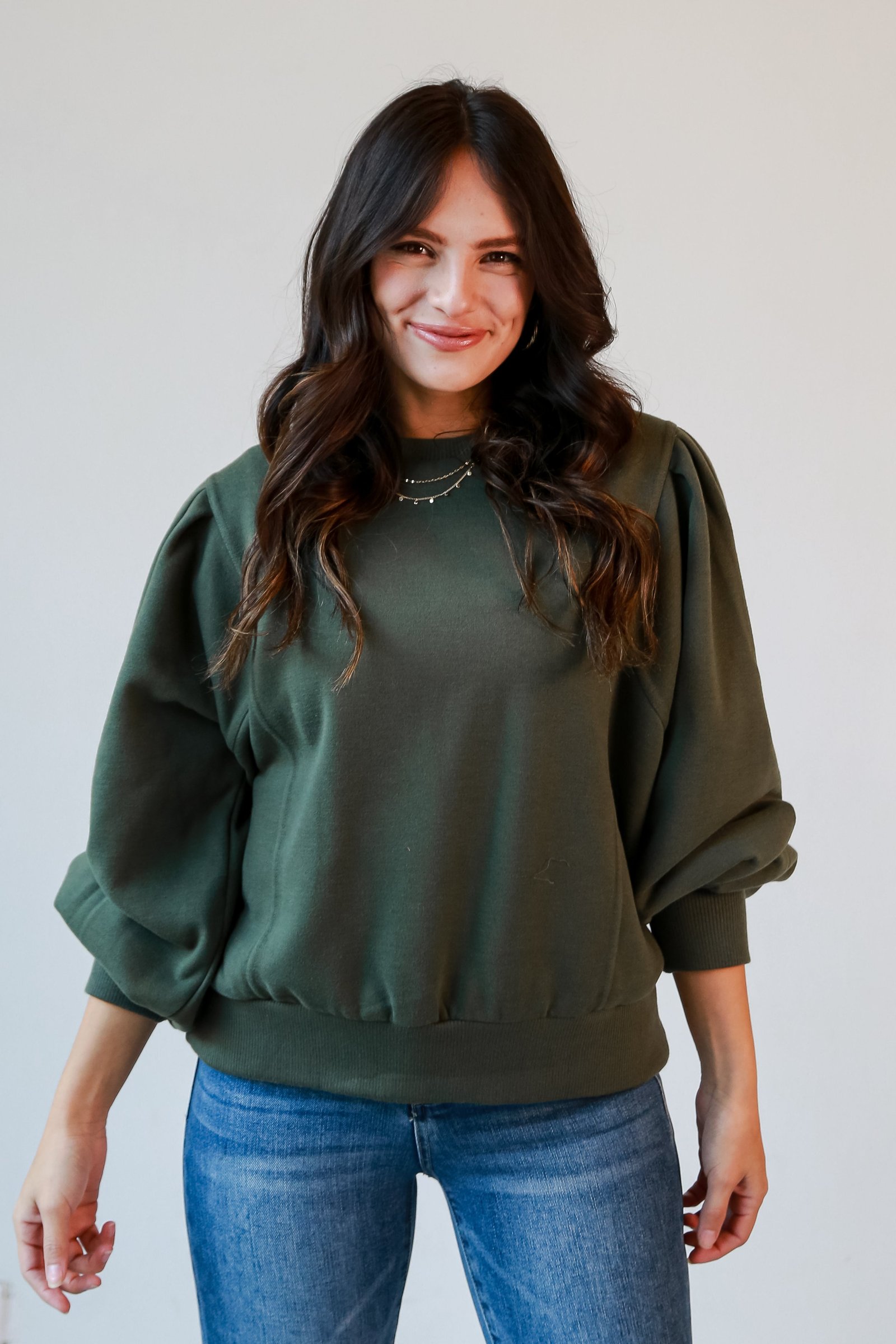 Rachel Olive Fleece Sweatshirt MB5