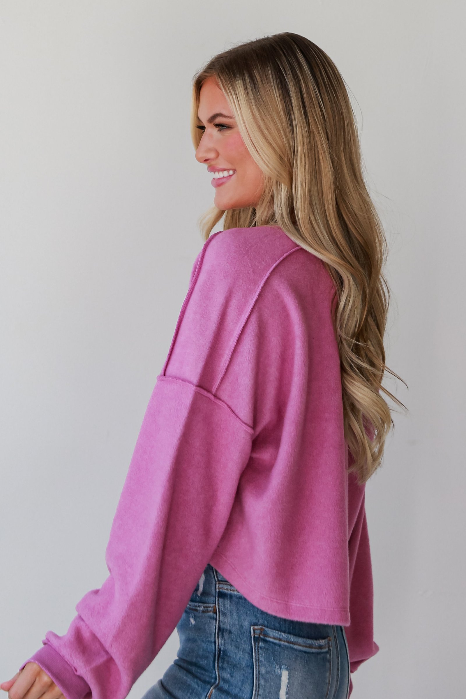 Jade Orchid Fleece Henley Top MB3